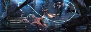 You'd think this would be an uncommon fight scene... but hey, at least the Octopus is leaving the humans alone for a bit